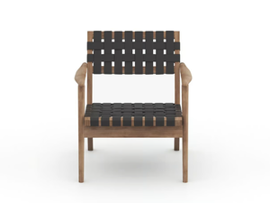 SUNDAY LOUNGE - Armchair in solid wood and woven leather _ Air Division